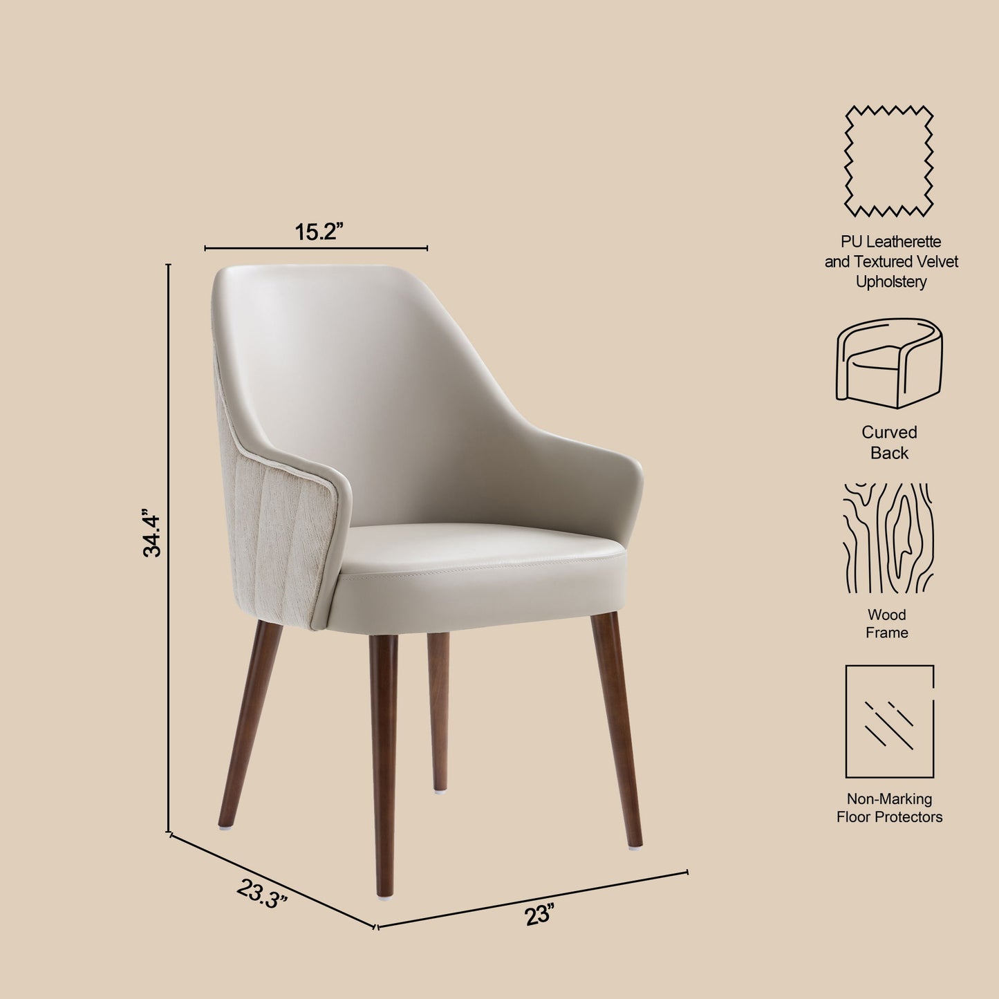 Manhattan Solace - Wood Upholstered Dining Armchair