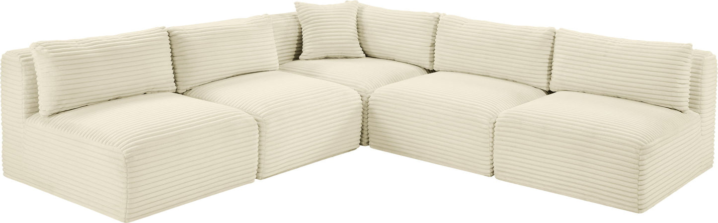 Shaggy - 5 Piece Modular Corner Armless Sectional