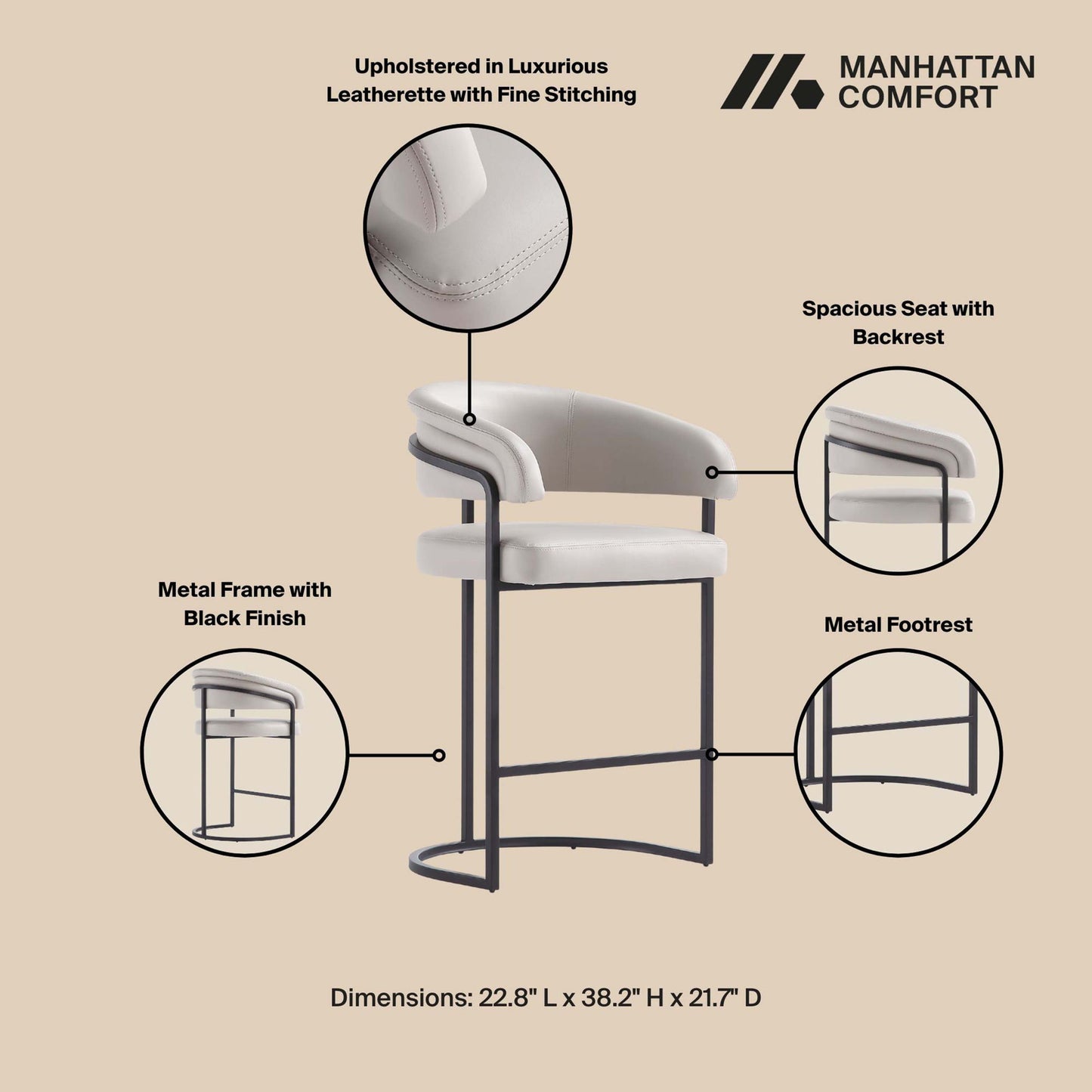 Manhattan Augusta - Counter Stool