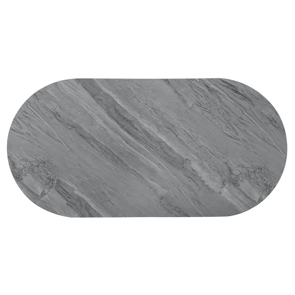 Yukino - Coffee Table - Gray High Gloss & Chrome
