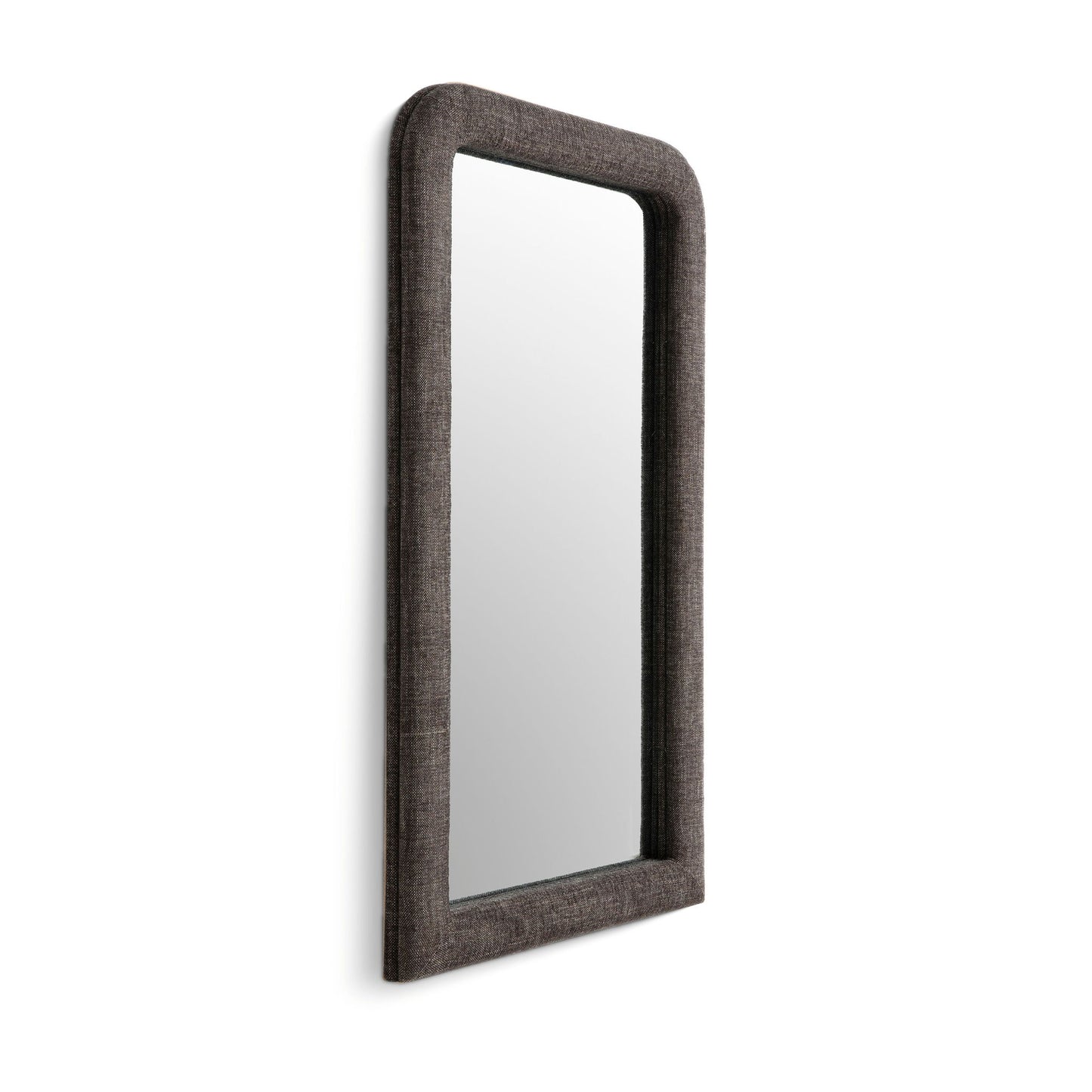 Heidi - Oversized Upholstered Floor Mirror In Textured Fabric