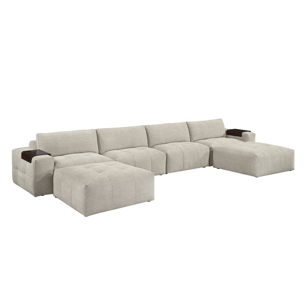 Tidal 6-Piece Modular Sectional with Two Ottomans