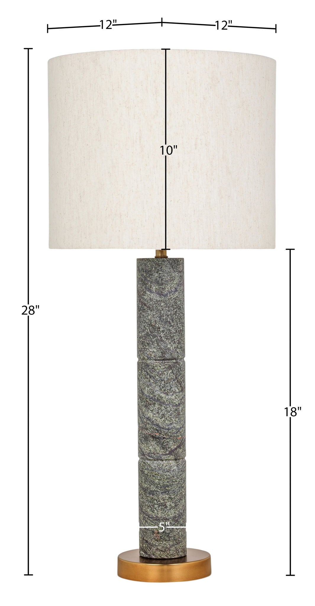 Opaline - Linen Textured Fabric And Brass Table Lamp