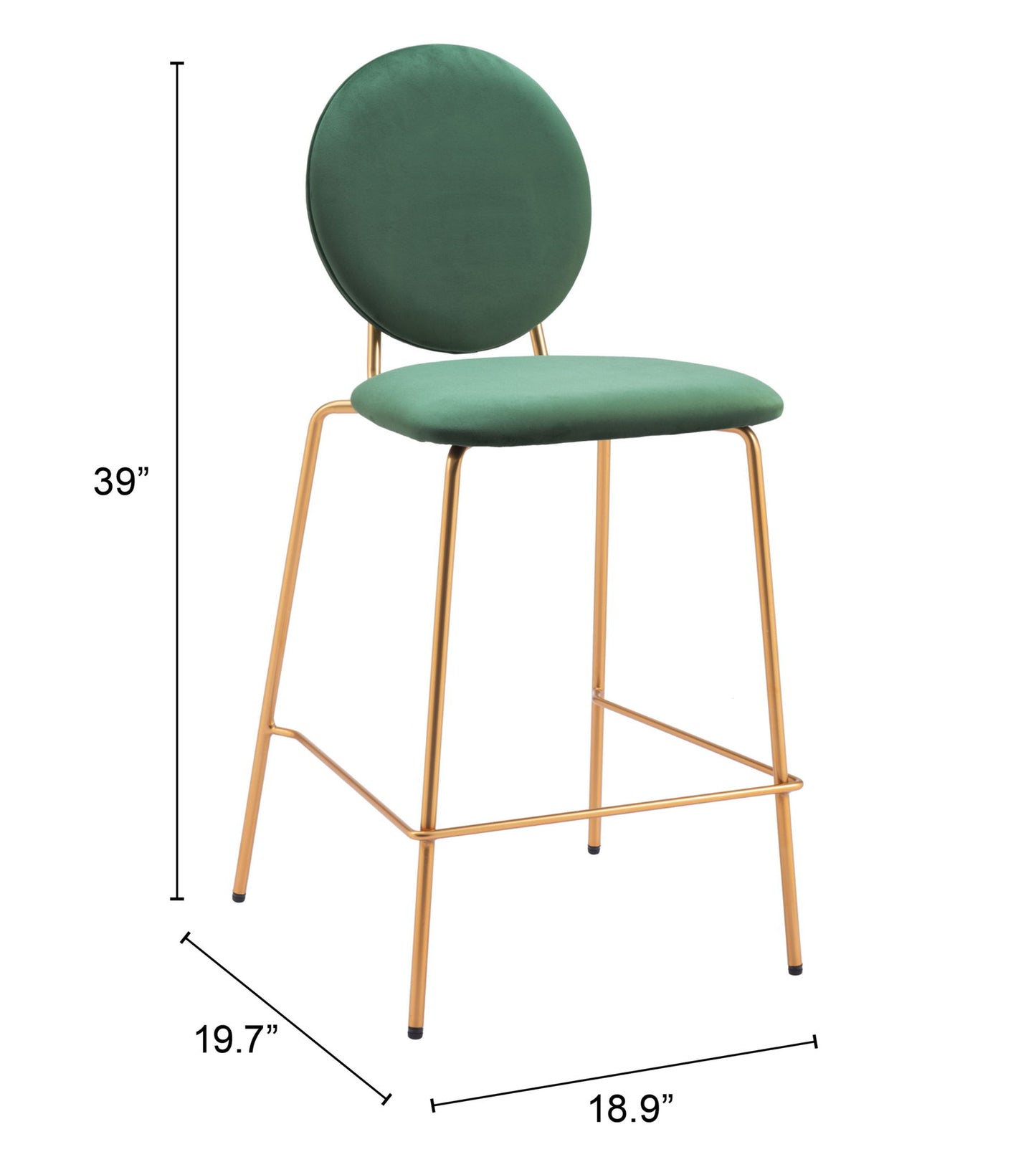 Odessa - Counter Stool (Set of 2) - Green / Gold