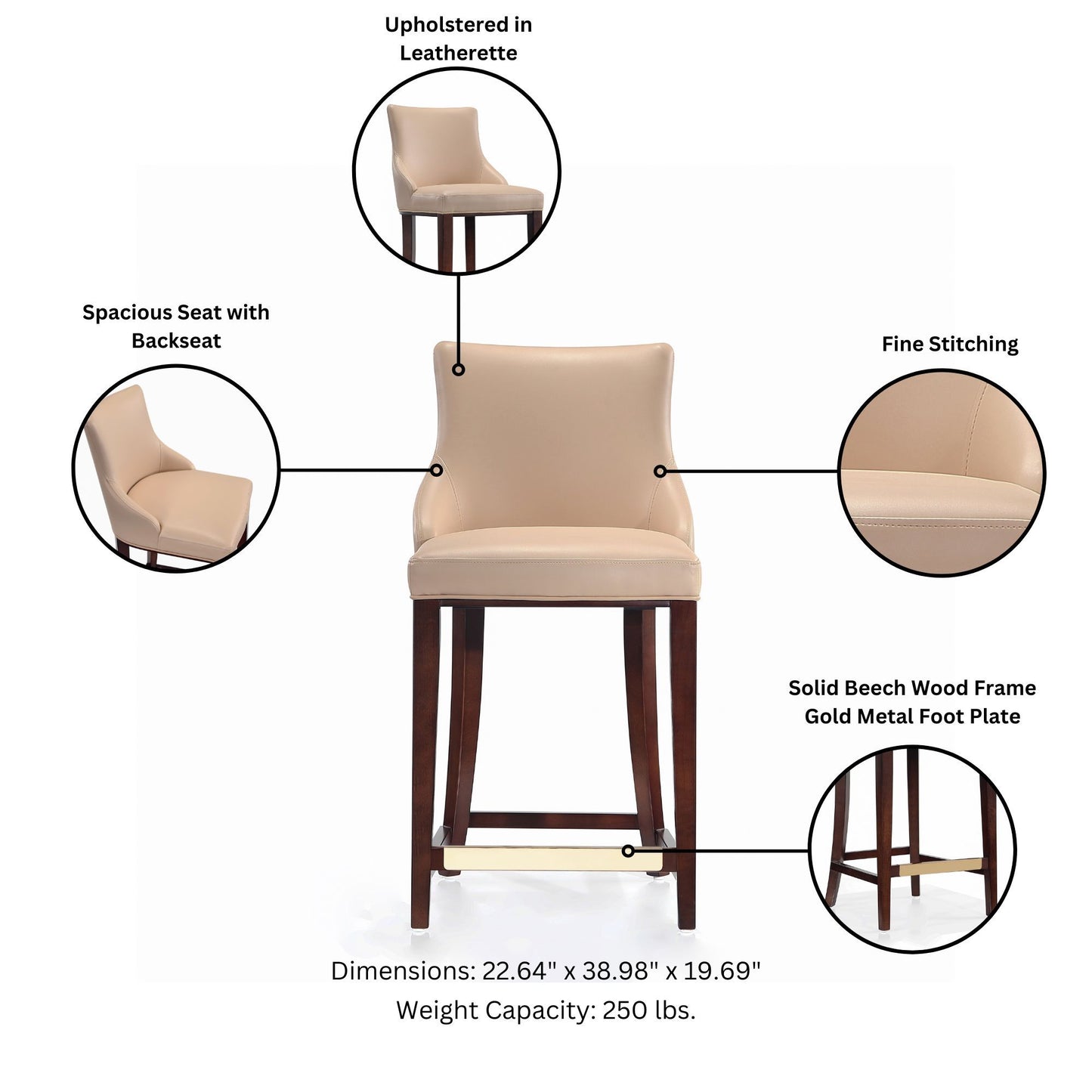 Manhattan Shubert - Counter Stool