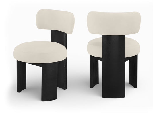 Atelier - Vegan Leather Upholstered Dining Chair (Set of 2) - Taupe / Painted Black