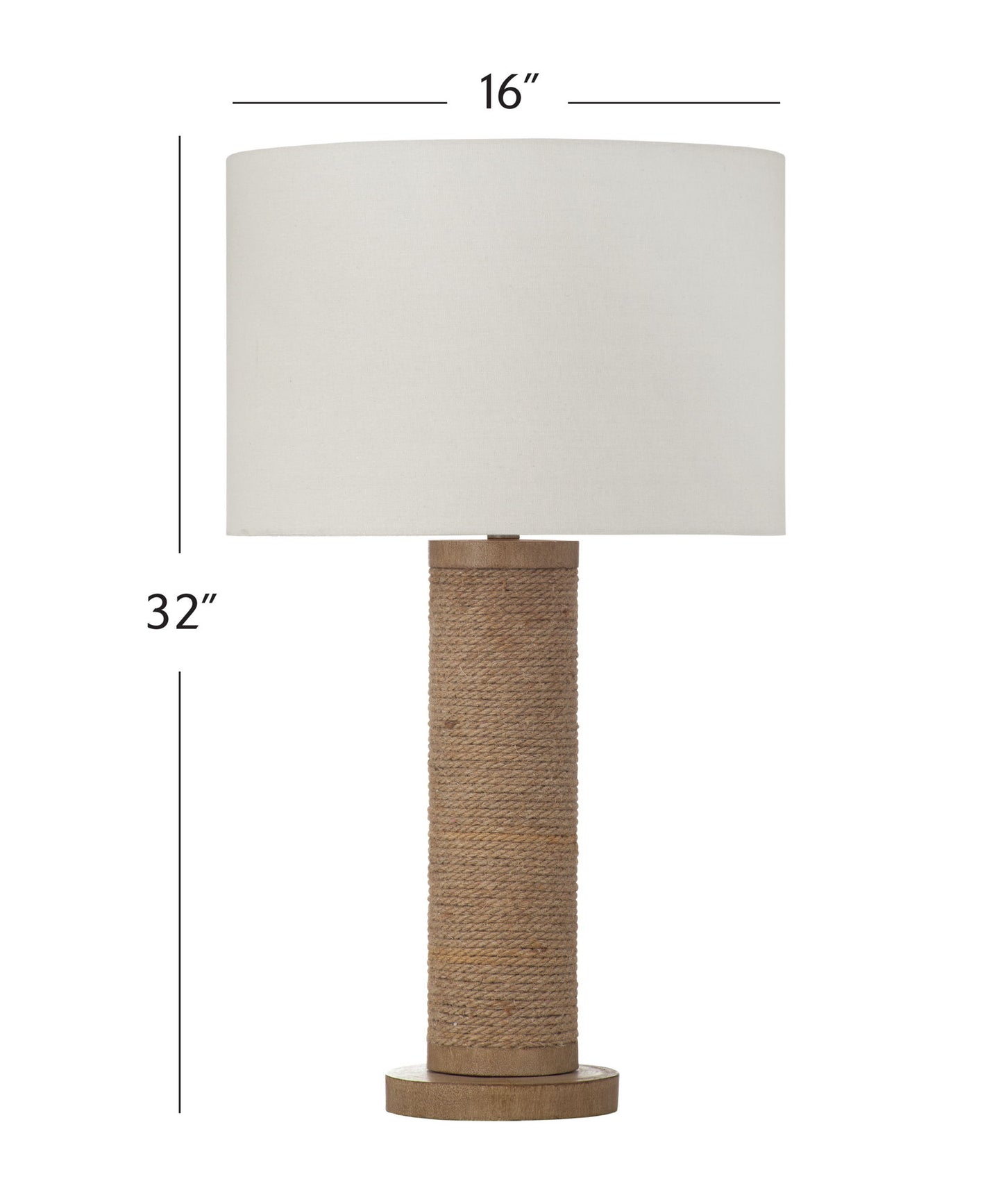 Adams - Table Lamp - Natural Rope / White