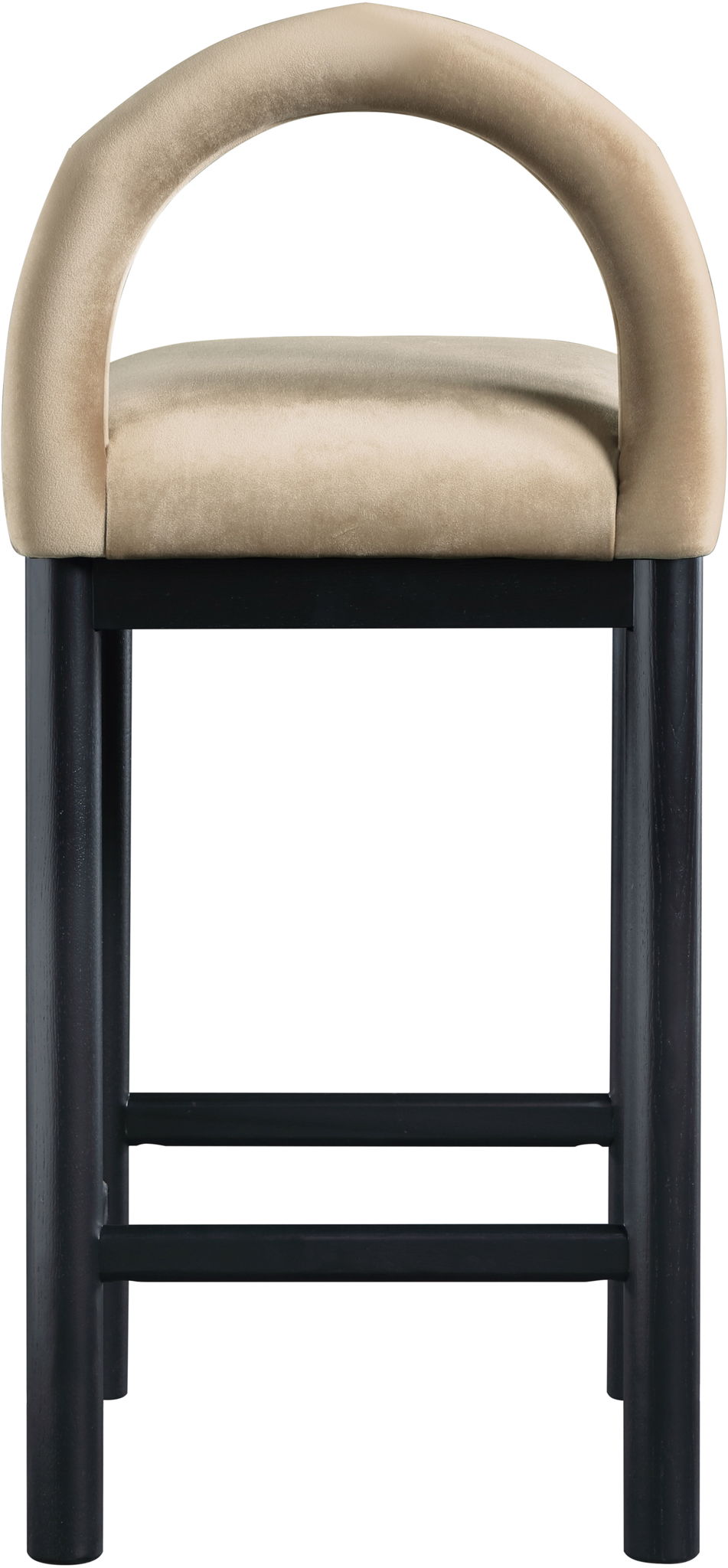 Conrad - Velvet Counter Stool With Black Legs
