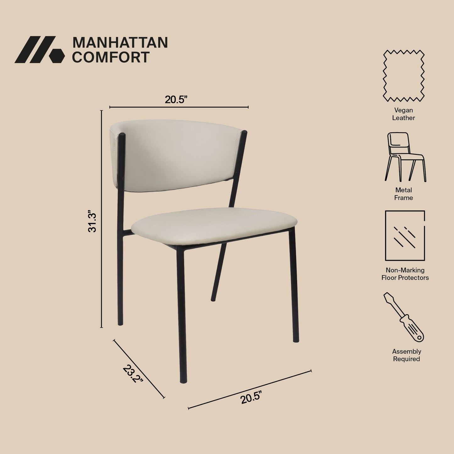 Manhattan Drift - Vegan Leather Metal Side Chair (Set of 4)