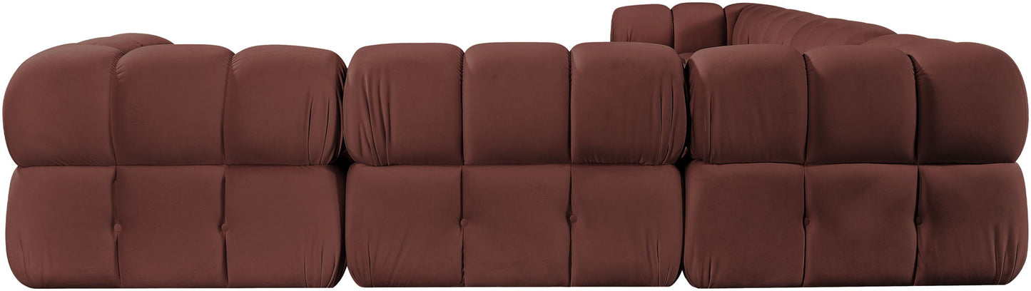 Orin - Velvet 6 Piece Modular L-Shaped Sectional