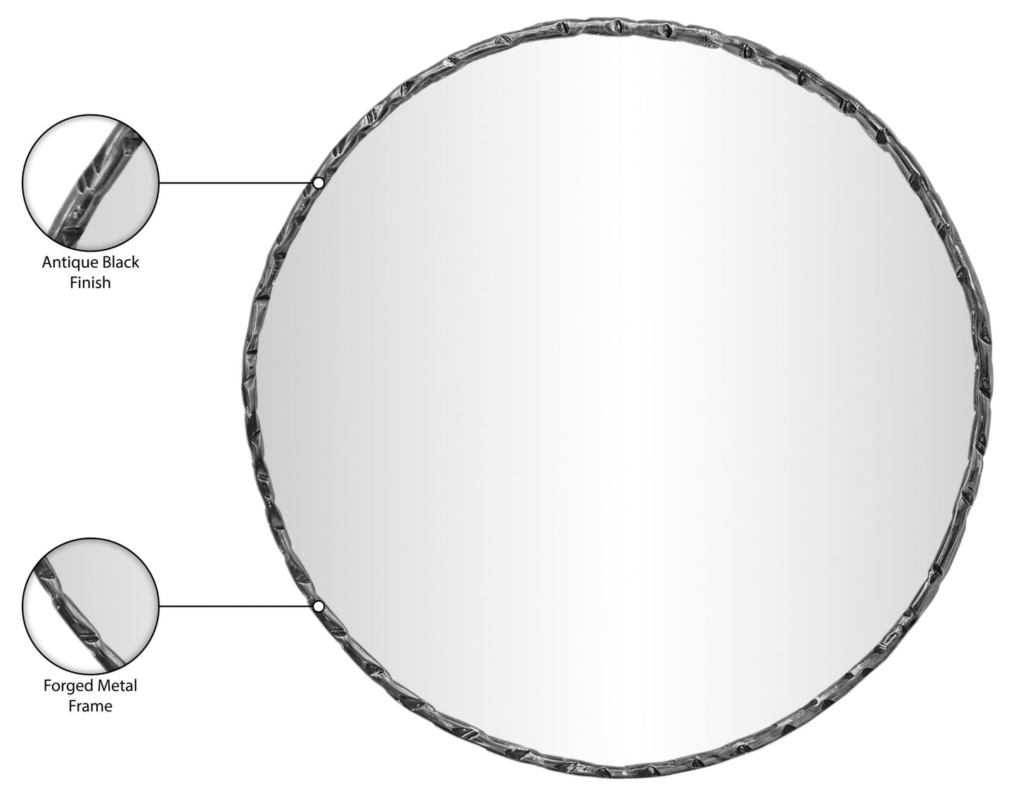 Hammer - Round Iron Mirror