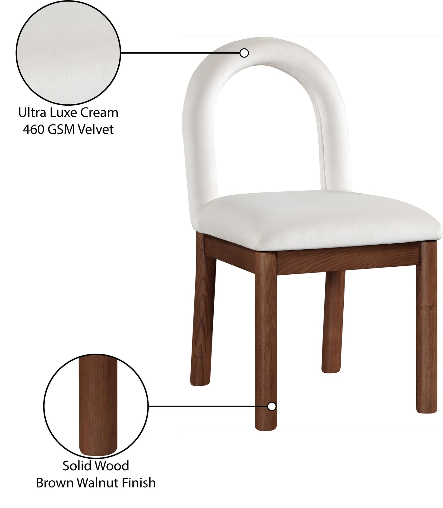 Conrad - Velvet Dining Chair With Brown Legs