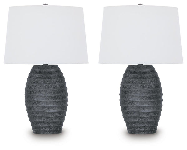 Caronick - Poly Table Lamp (Set of 2) - Antique Silver Finish