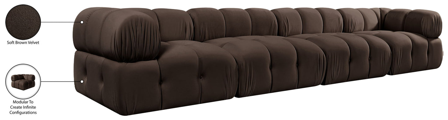 Orin - Fabric Velvet 4 Piece Modular Sofa