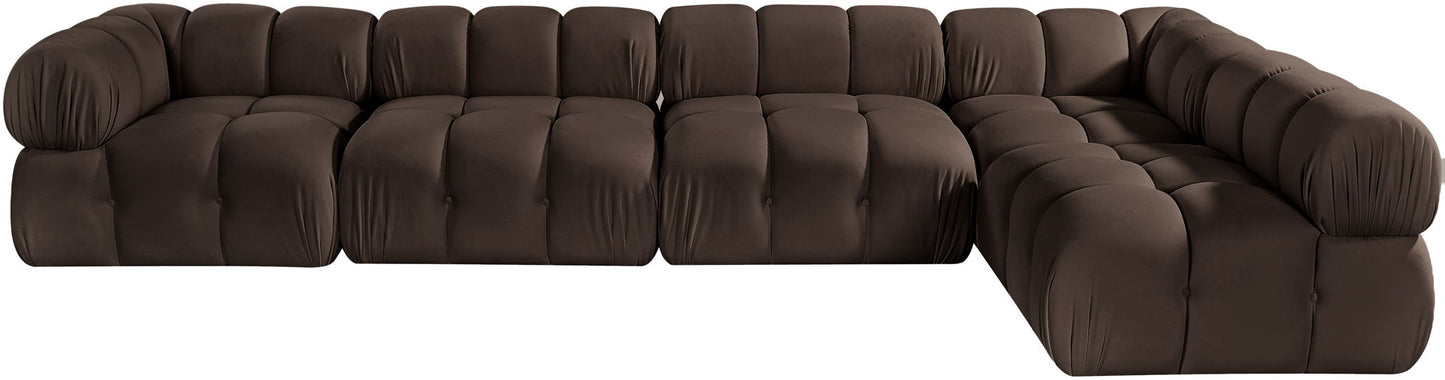 Orin - Velvet 5 Piece Modular Sectional