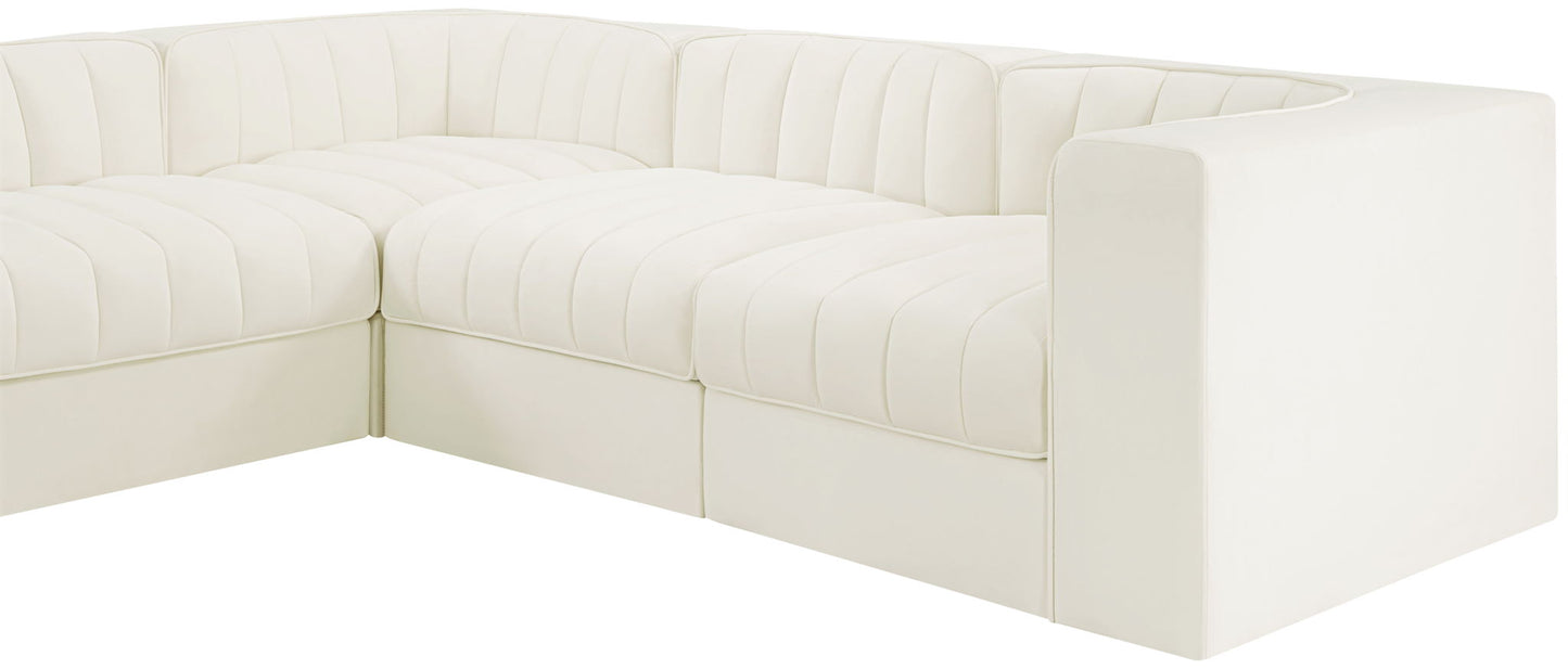 Rummi - Velvet Performance Fabric Upholstered 10 Piece Modular Sectional