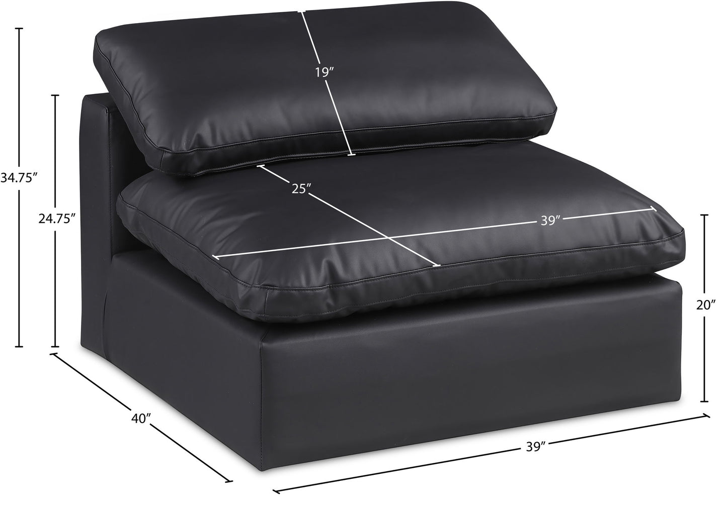 Comfy - Faux Leather Armless Chair