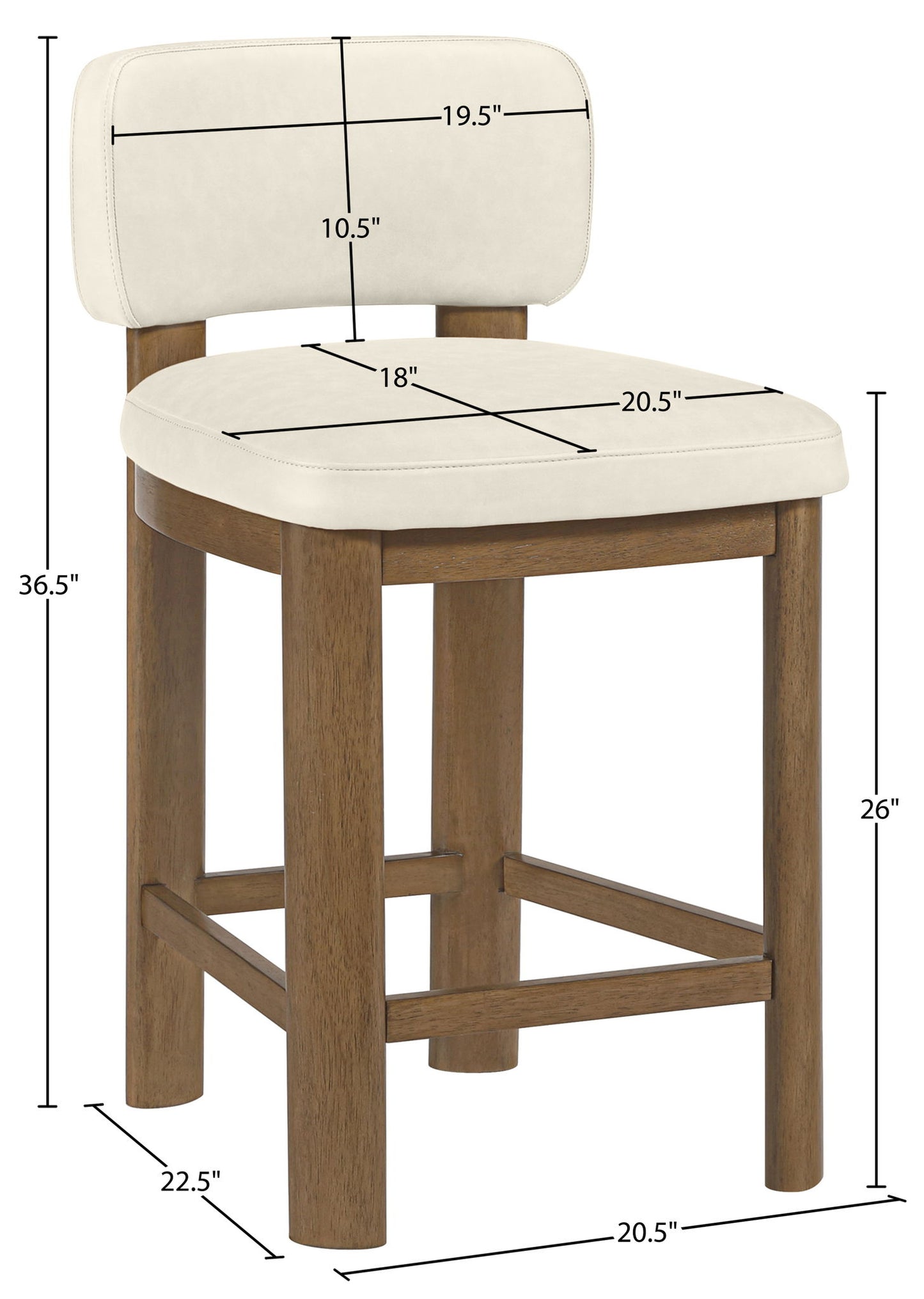 Paloma - Faux Leather Upholstered Counter Stool (Set of 2) - Brown Frame