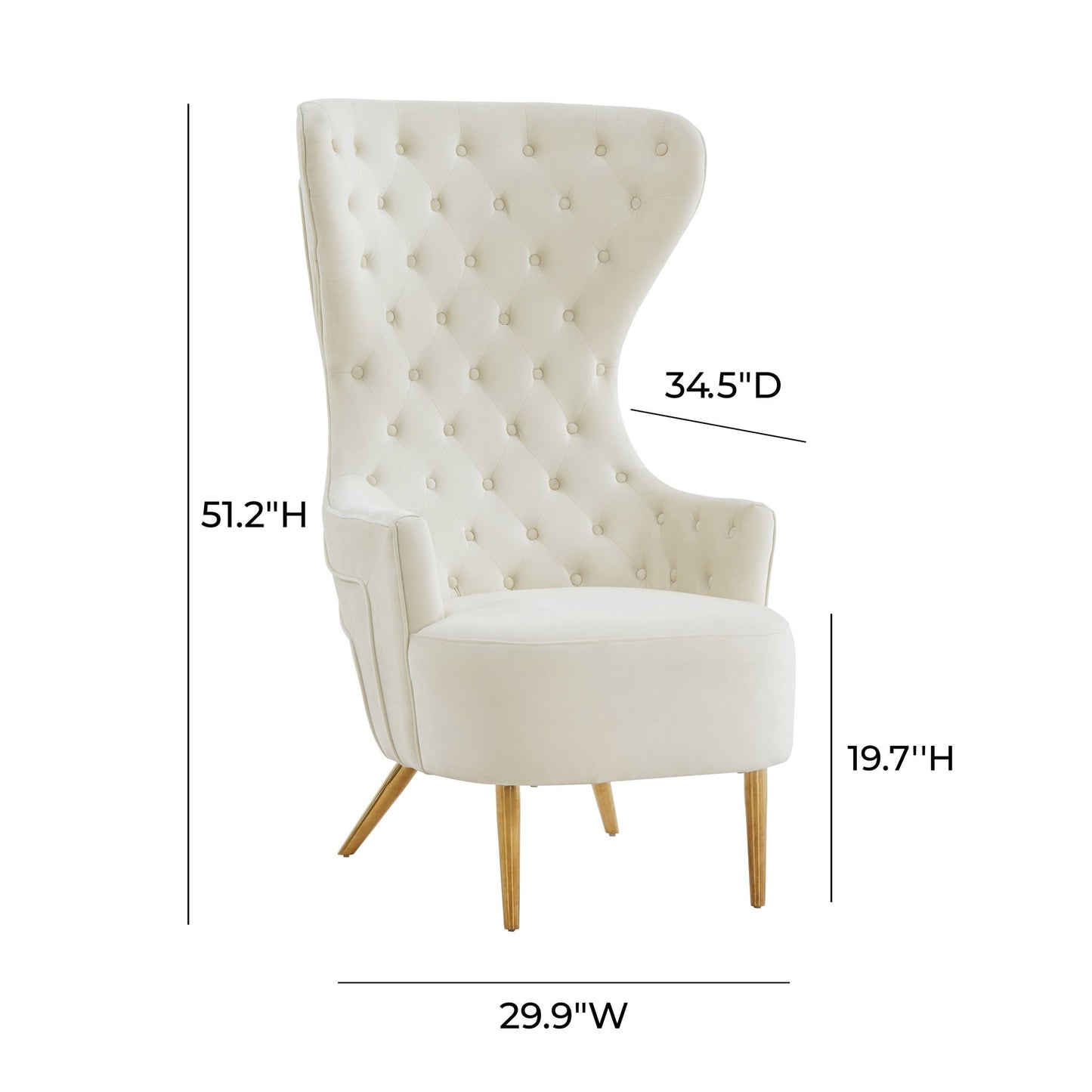 Jezebel - Velvet Wingback Chair