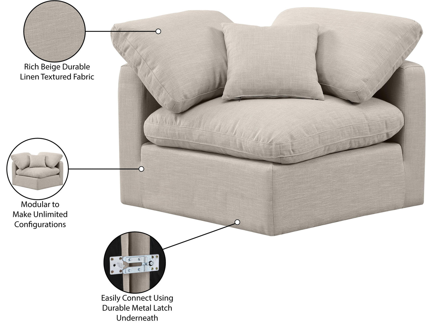 Indulge - Linen Corner Chair