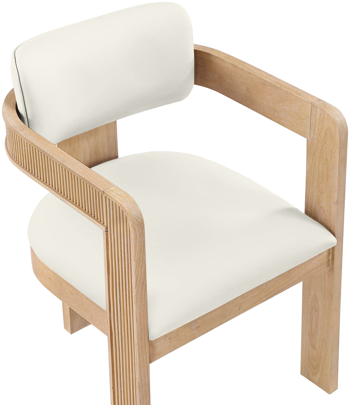 Sacha - Vegan Leather Upholstered Dining Chair With Natural Base (Set of 2)