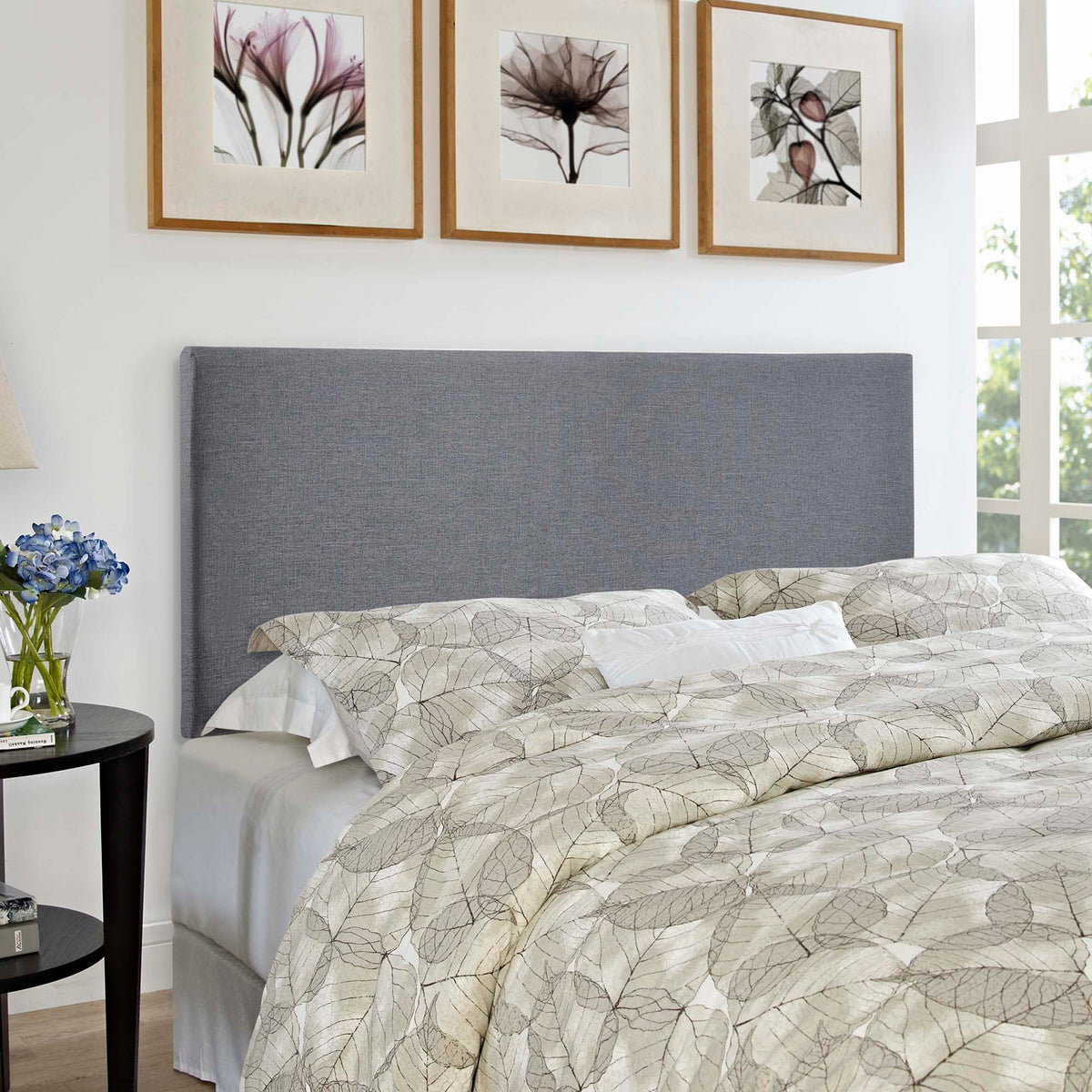 Region Upholstered Headboard - Queen, Smoke