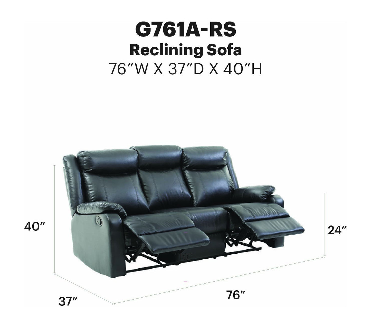 Glory Furniture - Ward - Double Reclining Sofa