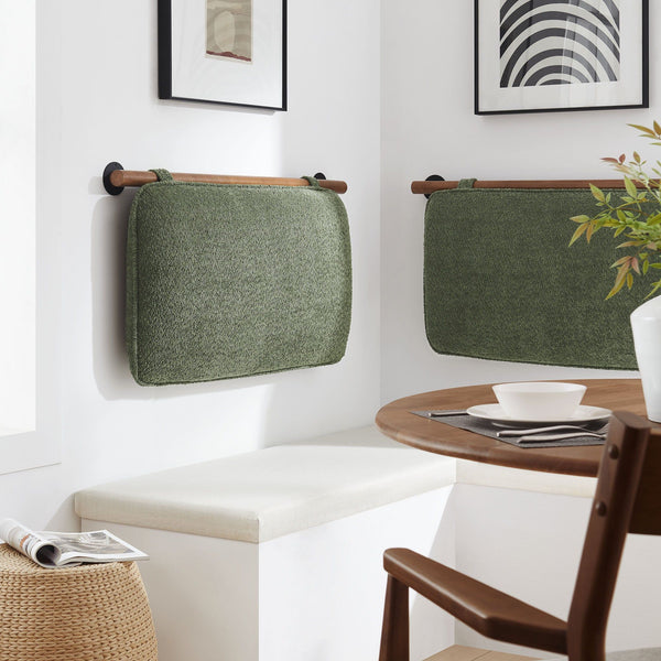 Anela Wall-Mounted Upholstered Headboard - Twin, Sage Walnut