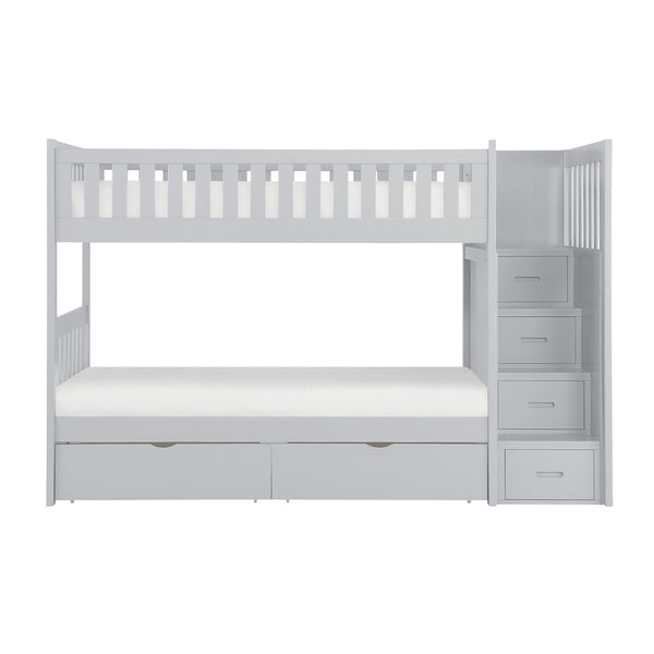 Orion Twin/Twin Step Bunk Bed with Storage Boxes