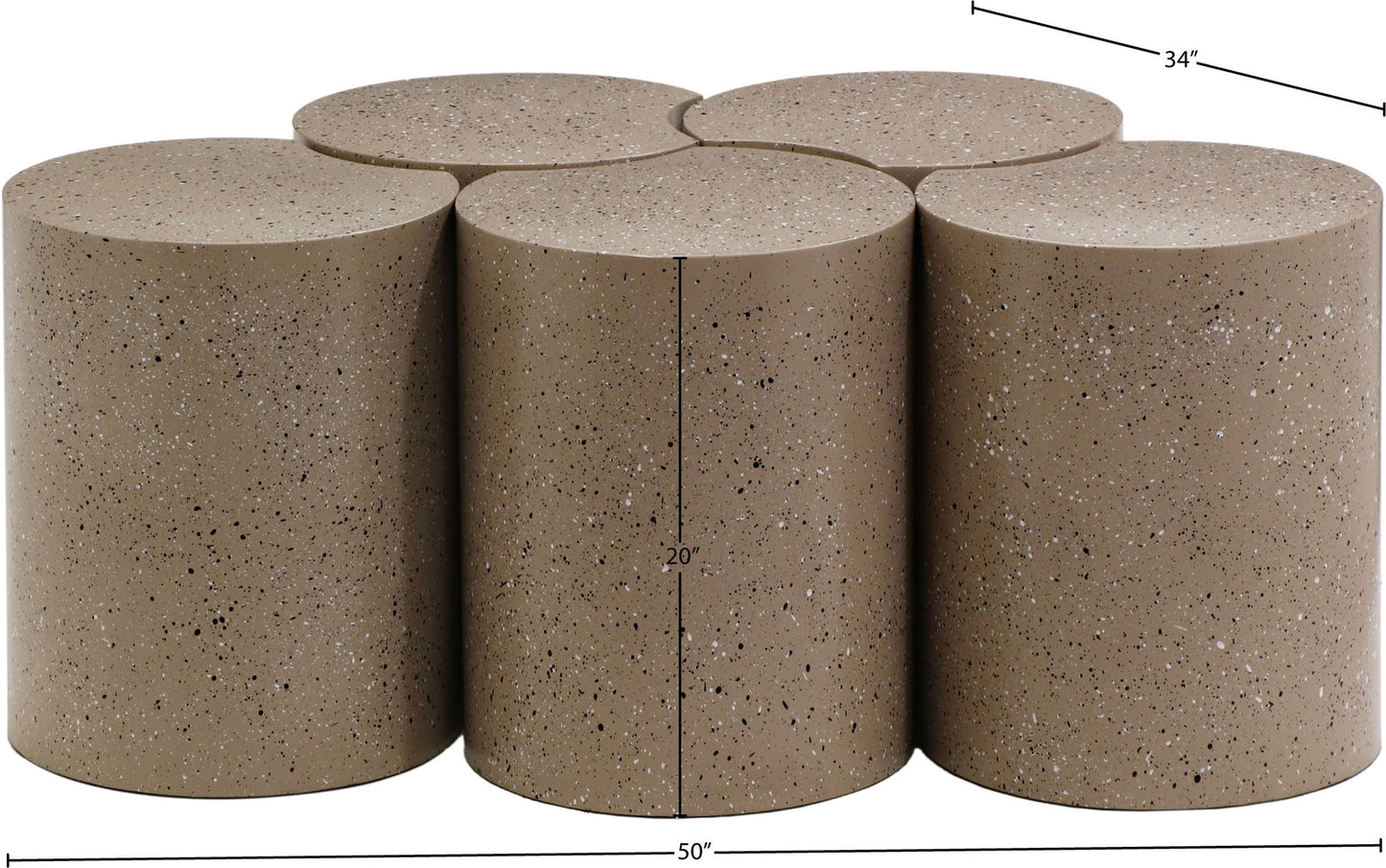 Dimple - 5 Piece Modular Coffee Table - Terazzo Finish