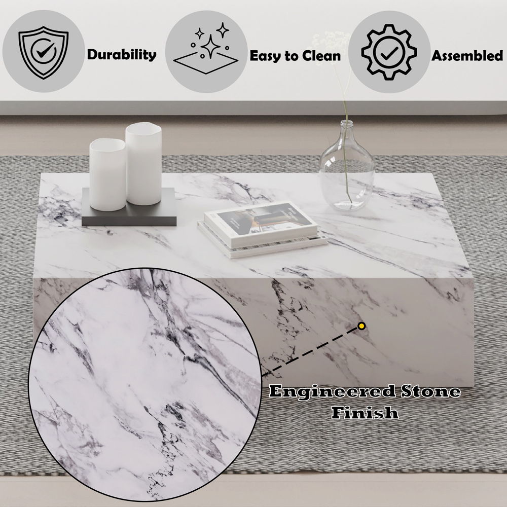Fritzy - 48" Coffee Table - Engineered Stone