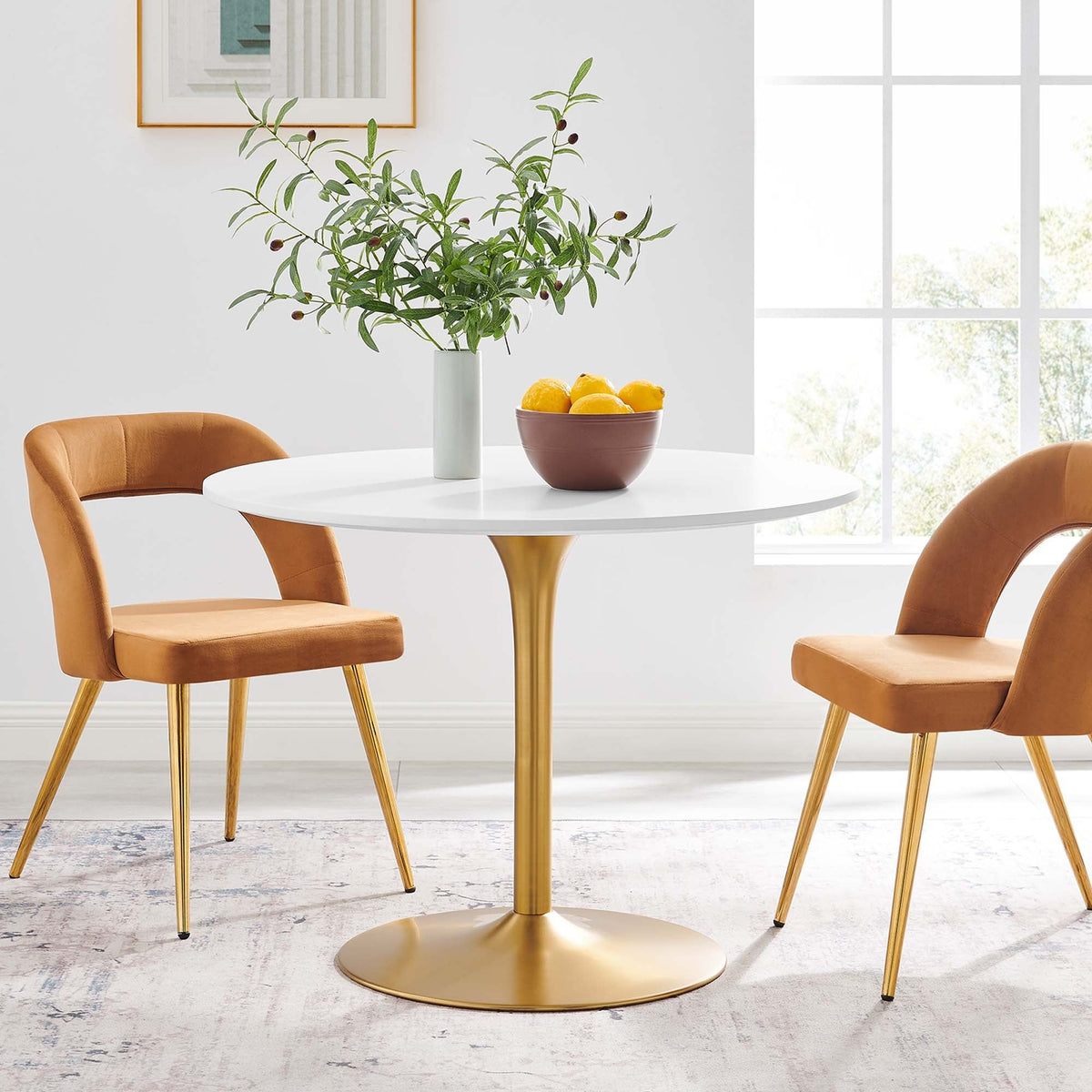 Pursuit 40" Dining Table - White Gold