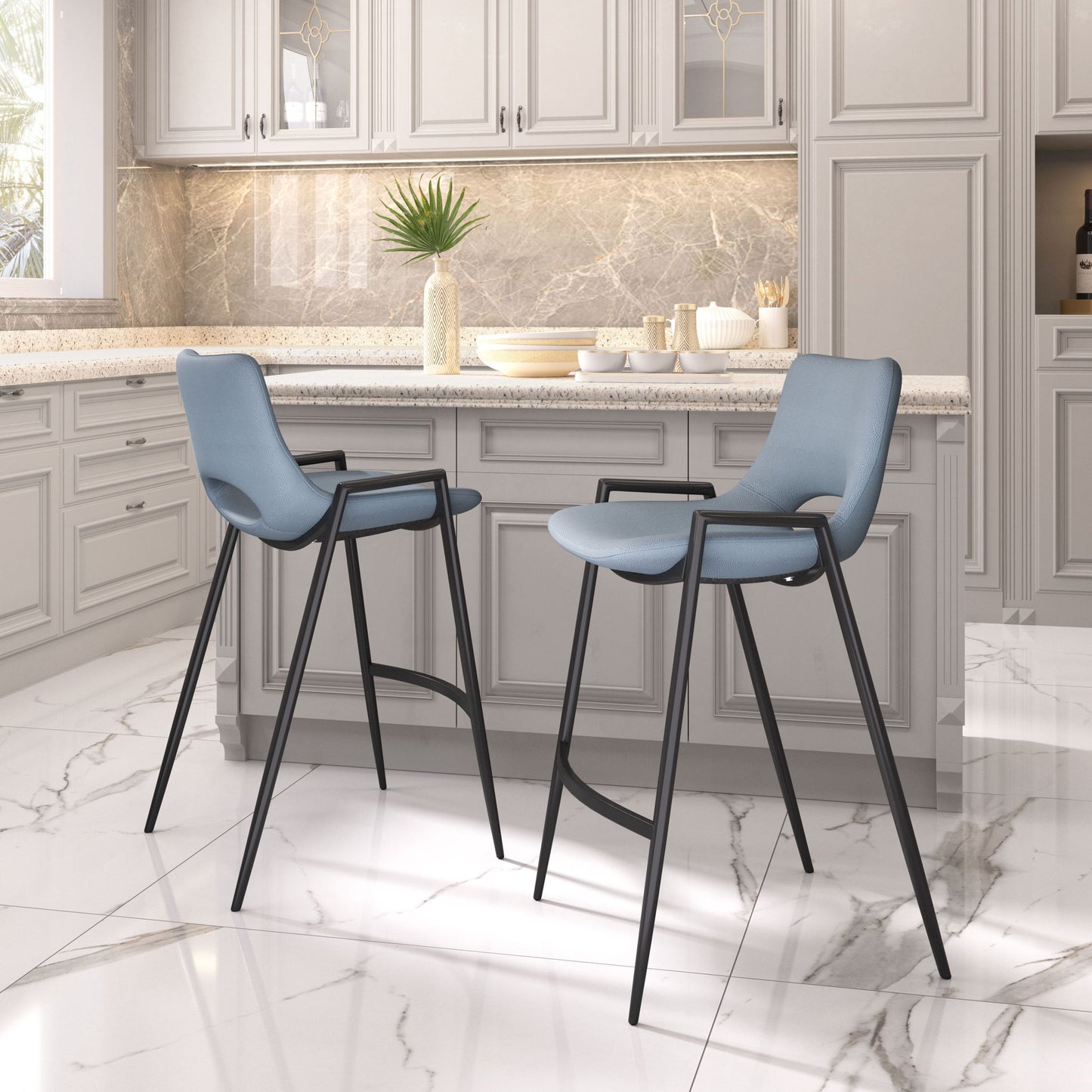 Desi - Counter Chair With Black Legs (Set of 2)