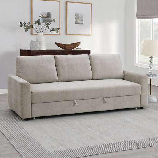 Leira - Sofa With Sleeper - Beige Linen
