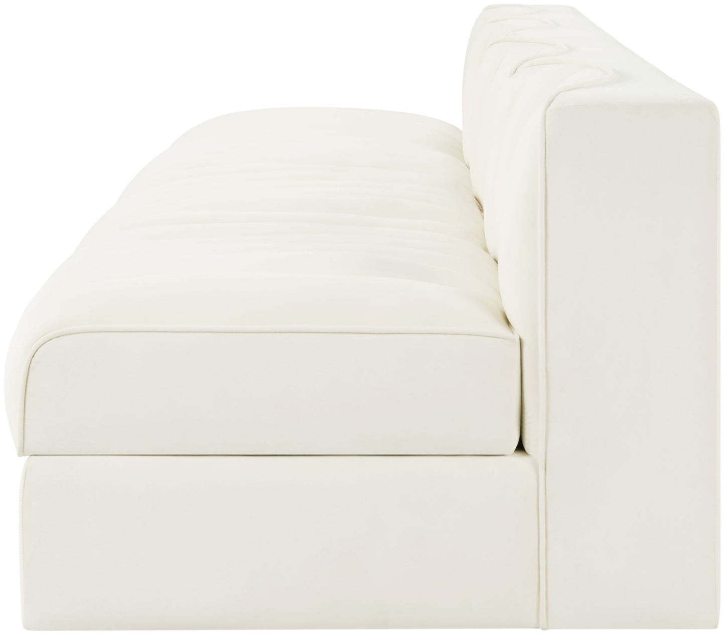 Rummi - Armless Velvet Performance Fabric Upholstered 4 Piece Modular Sofa