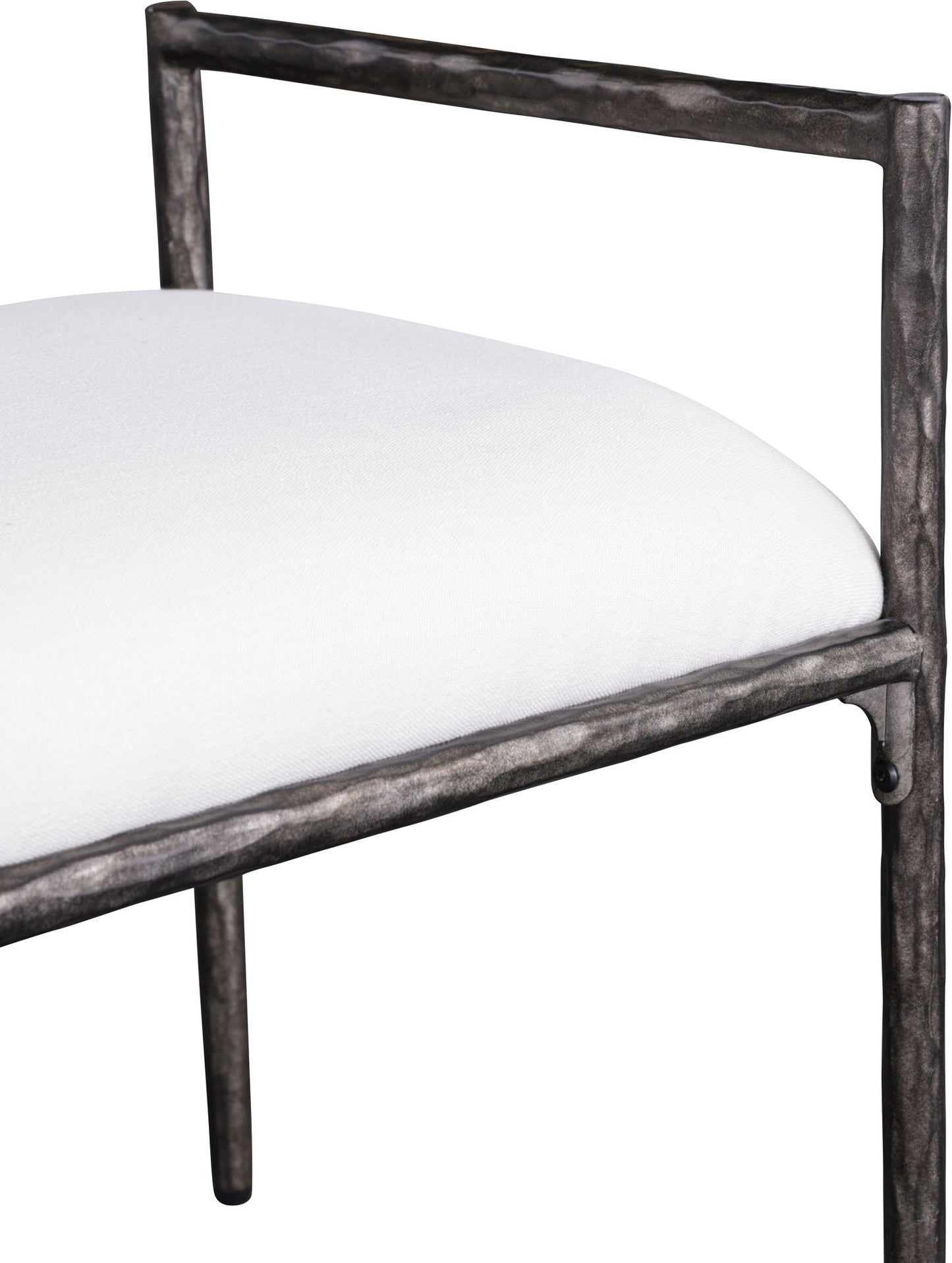 Axis - Linen Textured Cream Fabric Upholstered Bench