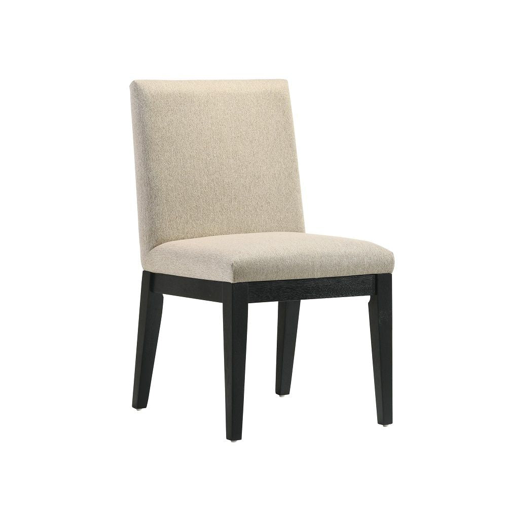 Froja - Side Chair (Set of 2) - Beige Fabric & Black