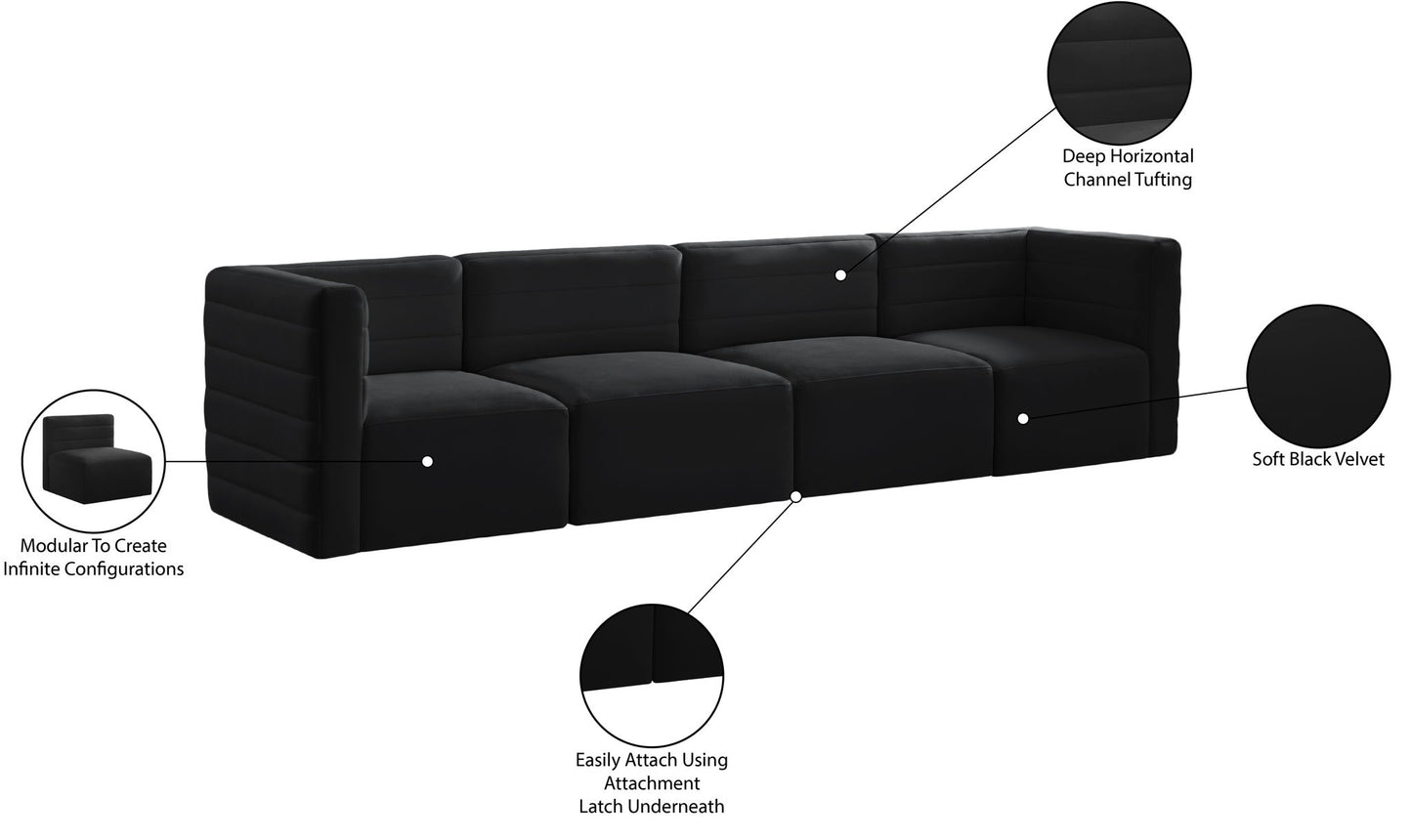 Quincy - Modular 4 Seat Sofa