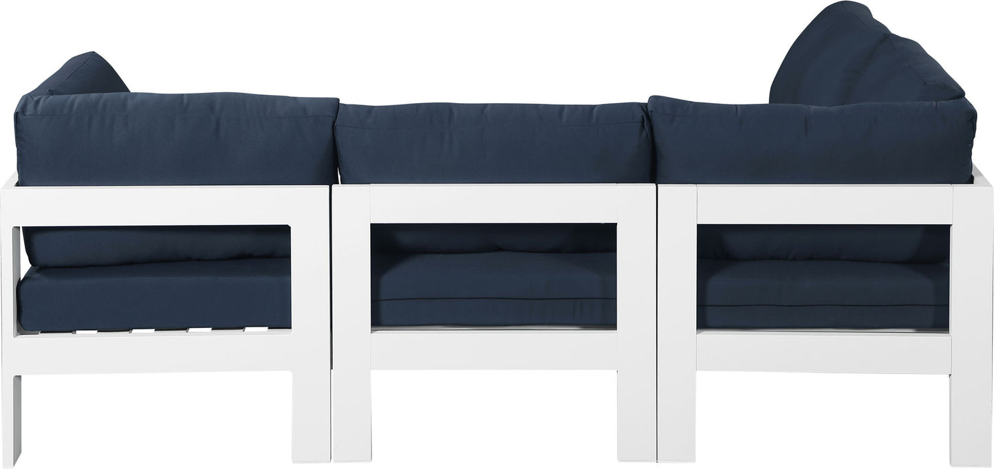 Nizuc - Outdoor Patio 4 Piece Modular Sectional With White Frame
