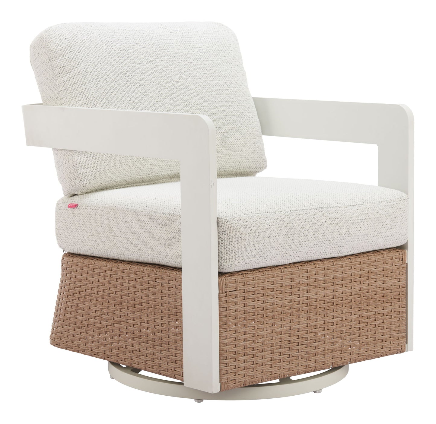 Gelo - Outdoor Swivel Chair - White / Brown