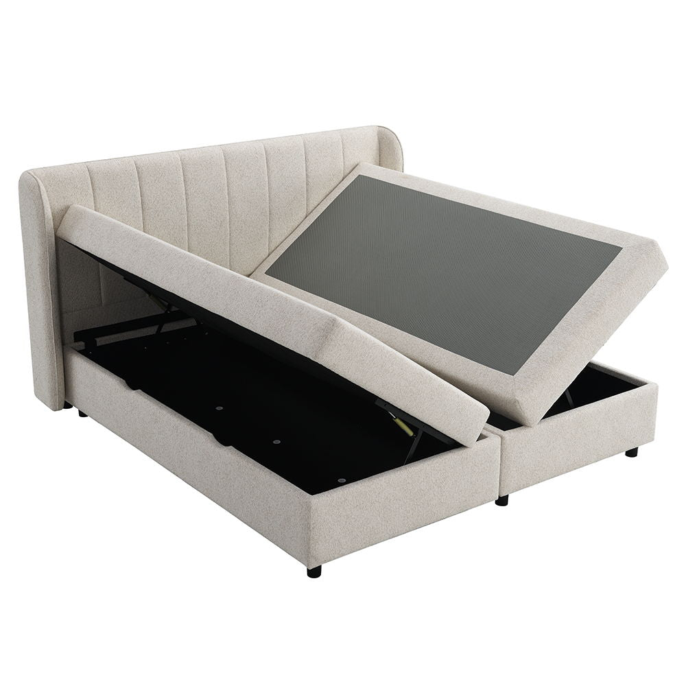 Adonia - Queen Bed With Storage - Beige