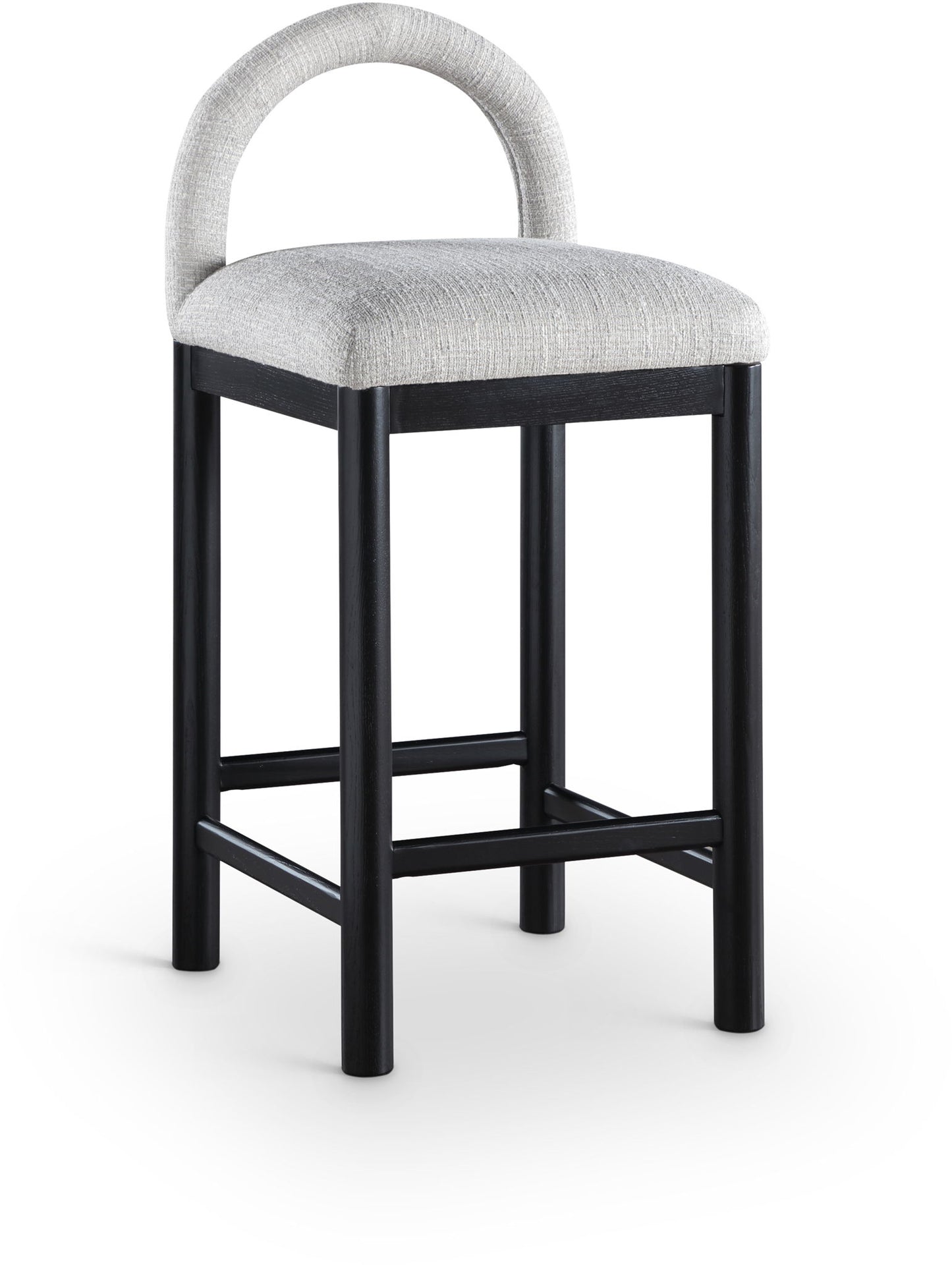 Conrad - Linen Counter Stool With Black Legs