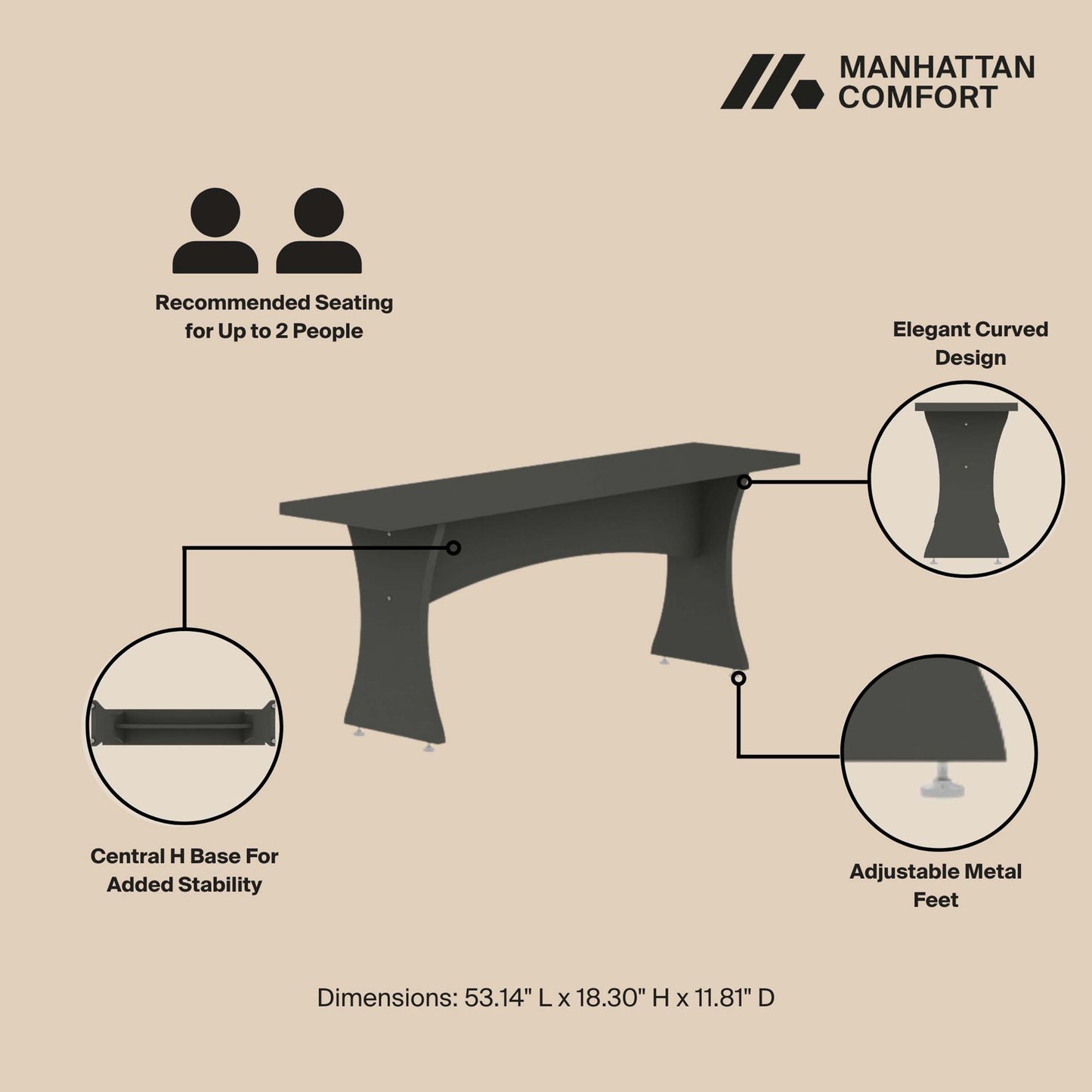 Manhattan Coney - Dining Bench (Set of 2)
