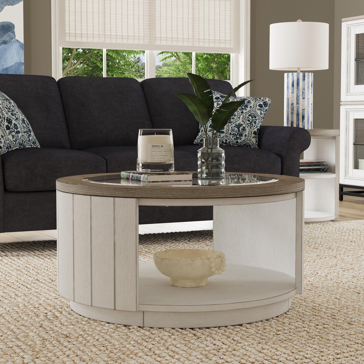 Melody - Round Coffee Table With Casters - White