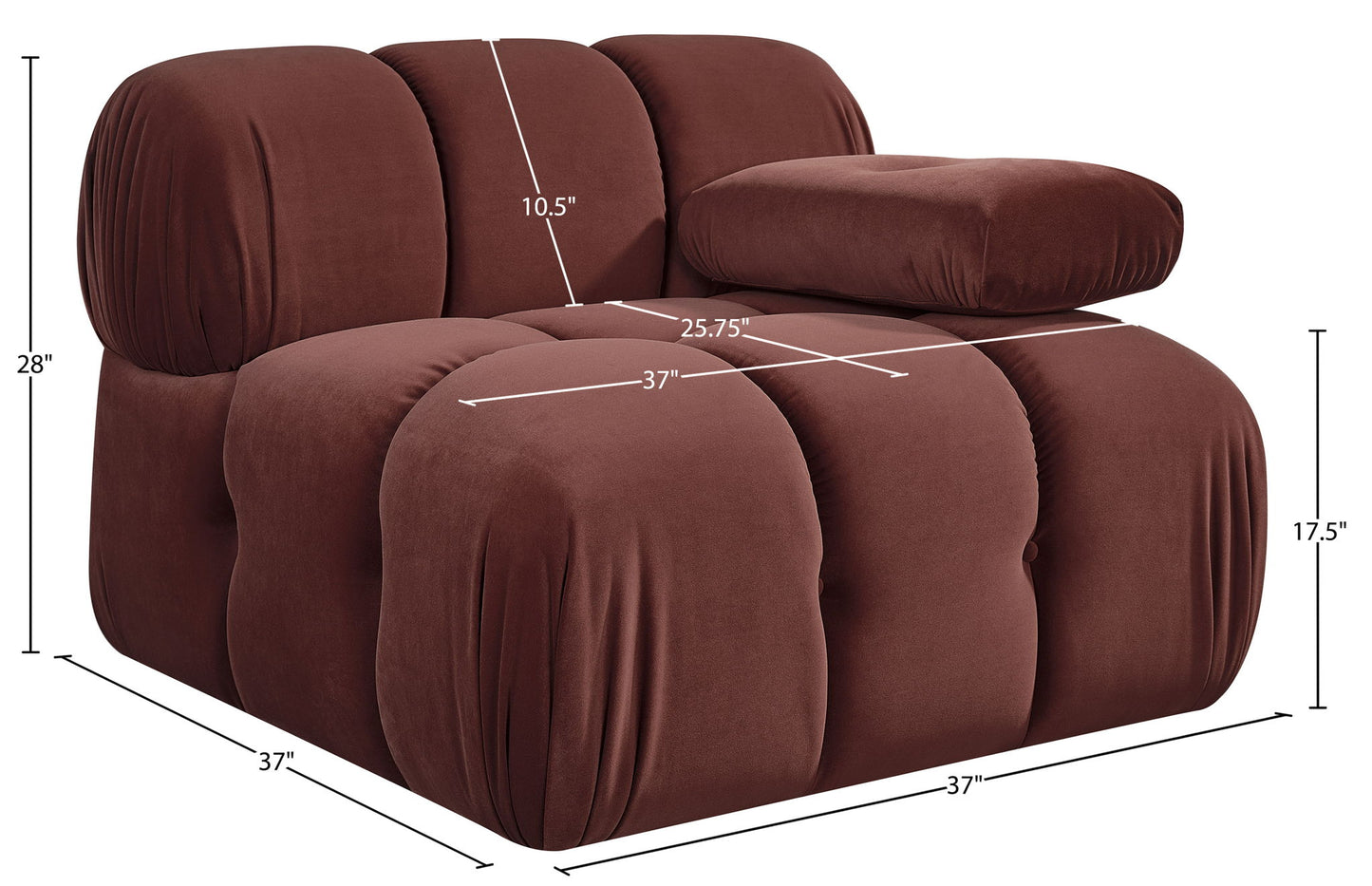 Orin - Velvet Performance Fabric Upholstered Modular Chair