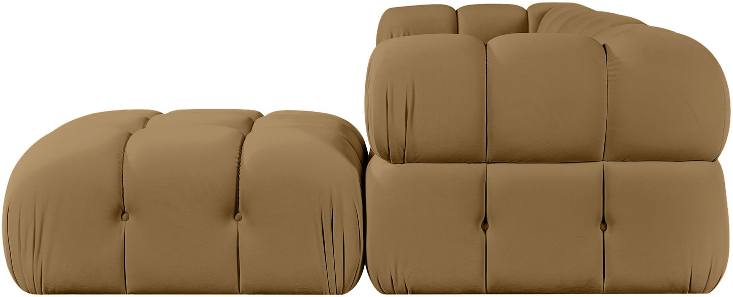 Orin - Velvet 4 Piece Modular Sectional With Chaise