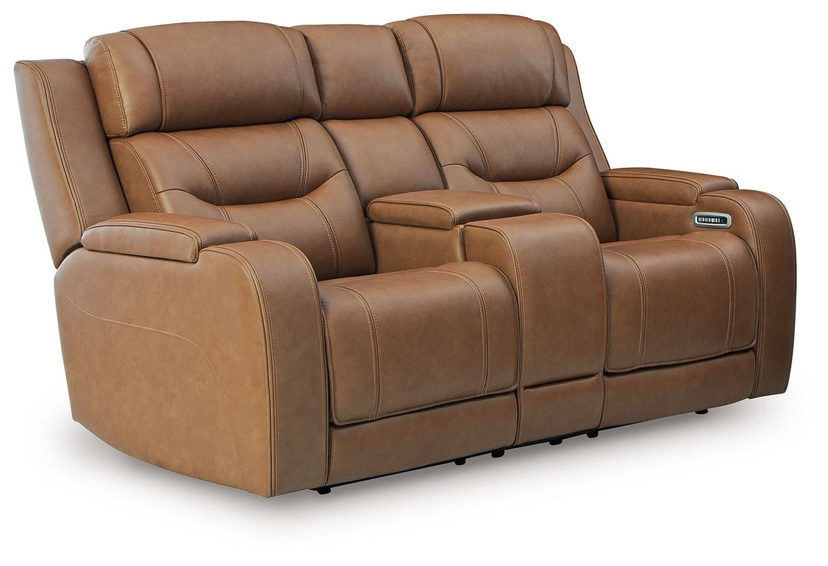 Knightington - 3 Pc. - Power Reclining Sofa, Loveseat And Recliner - Caramel