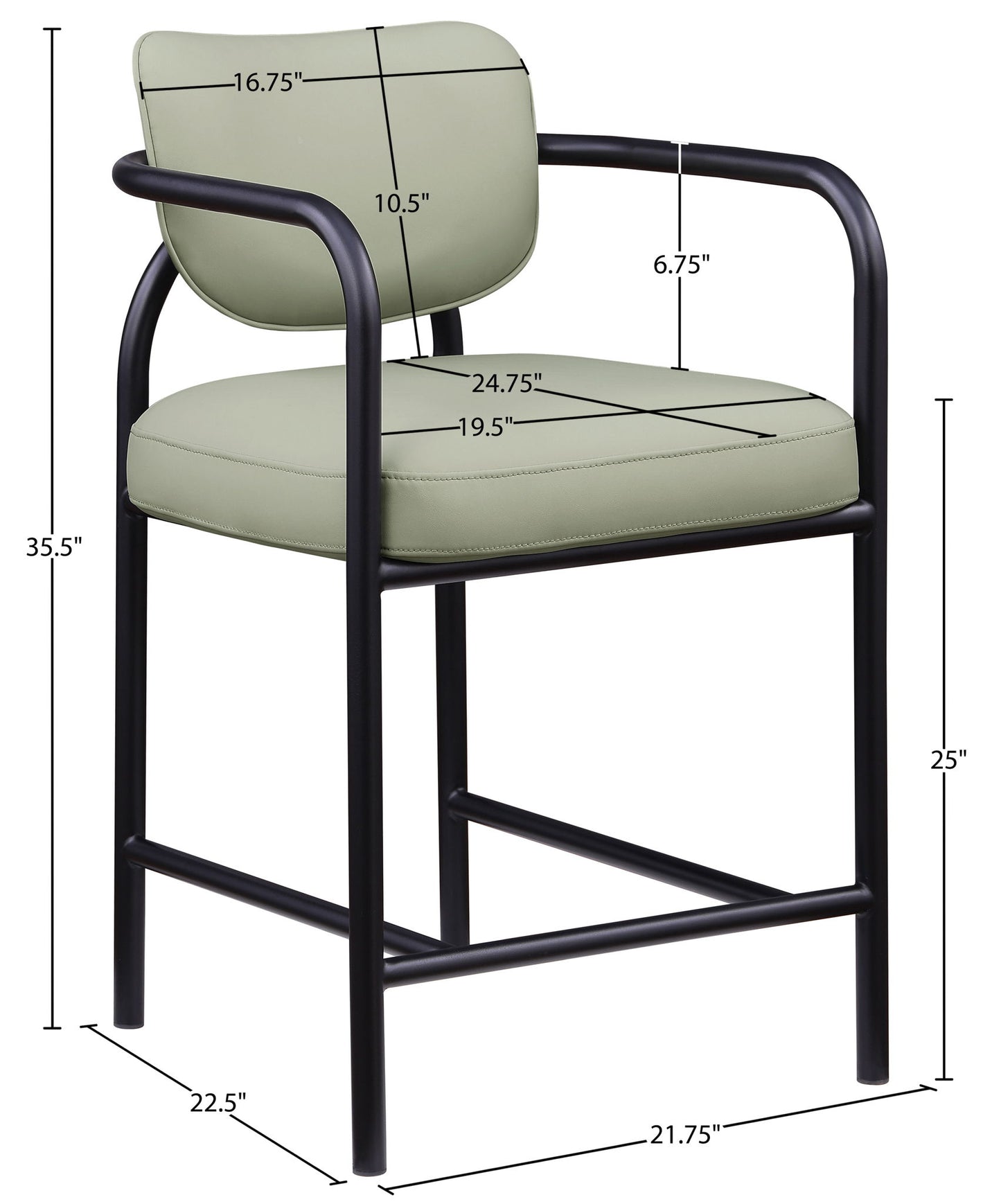 Serava - Vegan Leather Upholstered Bar Stool