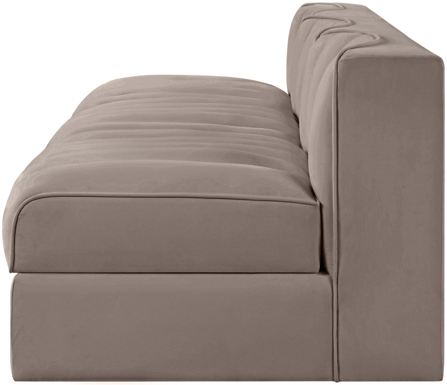 Rummi - Velvet Performance Fabric Upholstered 3 Piece Modular Armless Sofa