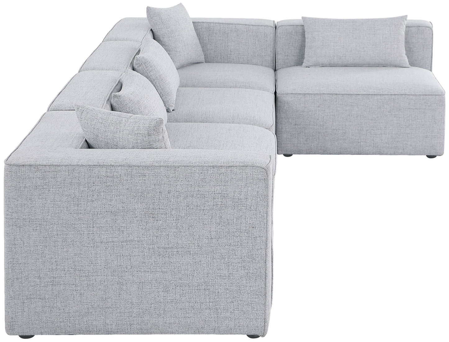Cube - Linen 5 Piece Modular Sectional